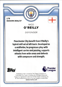 Nico O'Reilly - Topps Flagship Premier League Base Set 2026-27, Nr. 178