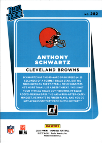 Anthony Schwartz - Panini Donruss Base Set 2021, Nr. 282 – Rookie Card