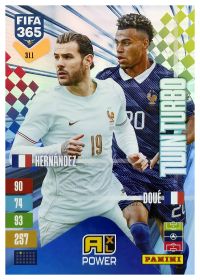 Theo Hernández / Desiré Doué - Panini Adrenalyn XL FIFA 365 Twin Turbo 2026-27, Nr. 311 – Insert