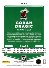 Goran Dragic - Panini Donruss Base Set 2021-22, Nr. 62