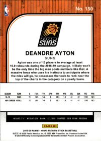 Deandre Ayton - Panini Hoops Premium Stock Base Set 2019-20, Nr. 150
