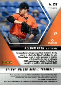 Keegan Akin - Panini Mosaic Base Set 2021, Nr. 239 – Rookie Card, Reactive Blue