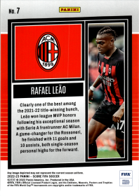 Rafael Leão - Panini Score FIFA Base Set 2022-23, Nr. 7