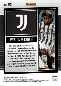 Weston McKennie - Panini Score FIFA Base Set 2022-23, Nr. 173