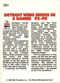 Detroit Pistons - NBA Hoops Tribune 1990-91, Nr. 341