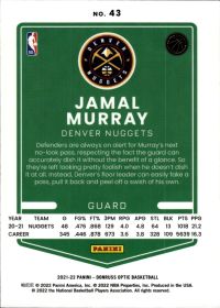 Jamal Murray - Panini Donruss Optic Base Set 2021-22, Nr. 43