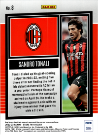 Sandro Tonali - Panini Score FIFA Base Set 2022-23, Nr. 8