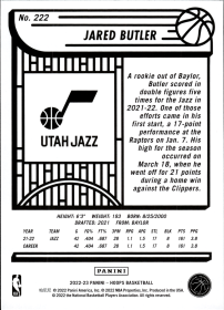 Jared Butler - Panini Hoops Base Set 2022-23, Nr. 222