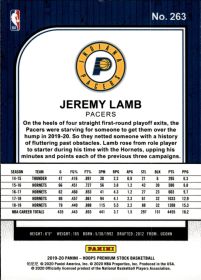 Jeremy Lamb - Panini Hoops Premium Stock Base Set 2019-20, Nr. 263