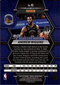 Andrew Wiggins - Panini Mosaic Base Set 2022-23, Nr. 40 – Silver