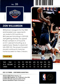 Zion Williamson - Panini Contenders Season Ticket 2021-22, Nr. 35