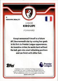 Junior Kroupi - Topps Flagship Premier League Future Stars 2026-27, Nr. 4