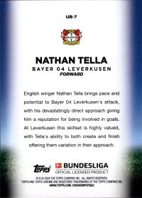 Nathan Tella - Topps Bundesliga Jade Edition Ultrabeam 2023-24, Nr. UB-7 – Insert