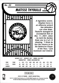 Matisse Thybulle - Panini Hoops Base Set 2022-23, Nr. 33