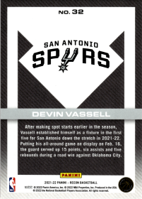Devin Vassell - Panini Recon Base Set 2021-22, Nr. 32