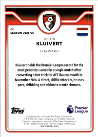 Justin Kluivert - Topps Flagship Premier League Base Set 2026-27, Nr. 60
