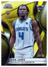Sion James - Topps Chrome Black Base Set 2025-26, Nr. 133 – Rookie Card, Nummeriert, Gold Refractor