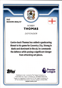 Bobby Thomas - Topps Flagship Premier League Base Set 2026-27, Nr. 262 – Rookie Card