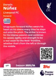 Darwin Núñez - Topps Match Attax Premier League Base Set 2025-26, Nr. 177