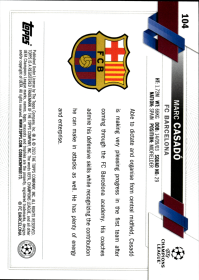 Marc Casadó - Topps Chrome UEFA Club Competitions Base Set 2022-23, Nr. 104 – Rookie Card