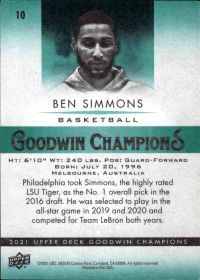 Ben Simmons - Upper Deck Goodwin Champions Base Set 2021, Nr. 10