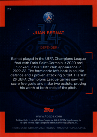 Juan Bernat - Topps Paris Saint-Germain Official Team Set 2023-24, Nr. 23