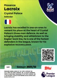 Maxence Lacroix - Topps Match Attax Premier League Base Set 2025-26, Nr. 113