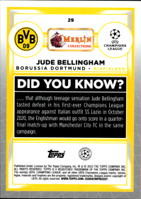 Jude Bellingham - Topps Merlin Chrome UEFA Club Competitions Base Set 2022-23, Nr. 29