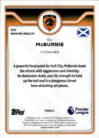 Oli McBurnie - Topps Flagship Premier League Base Set 2026-27, Nr. 300 – Premier League Parallel