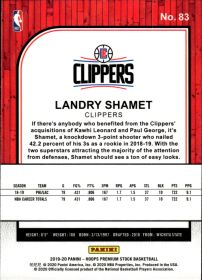 Landry Shamet - Panini Hoops Premium Stock Base Set 2019-20, Nr. 83