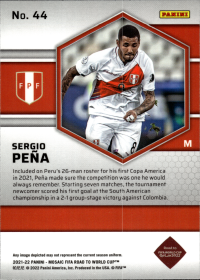 Sergio Peña - Panini Mosaic FIFA Road to World Cup Base Set 2021-22, Nr. 44 – Rookie Card