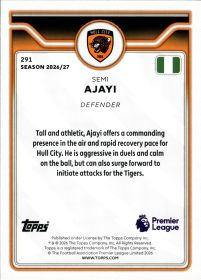Semi Ajayi - Topps Flagship Premier League Base Set 2026-27, Nr. 291