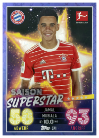 Jamal Musiala - Topps Match Attax Extra Bundesliga Saison-Superstar 2022-23, Nr. 571