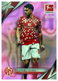 Nadiem Amiri - Topps Chrome Bundesliga Base Set 2024-25, Nr. 70 – Nummeriert, Pink Refractor