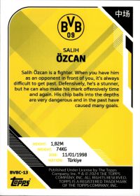 Salih Özcan - Topps Borussia Dortmund Team Set China Edition Base Set 2023-24, Nr. BVBC-13