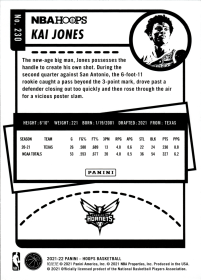 Kai Jones - Panini Hoops Base Set 2021-22, Nr. 230