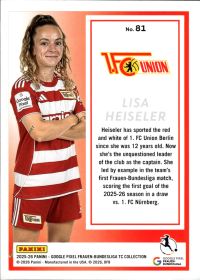 Lisa Heiseler - Panini Frauen-Bundesliga TC Collection Base Set 2025-26, Nr. 81