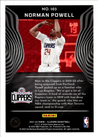 Norman Powell - Panini Illusions Base Set 2021-22, Nr. 103