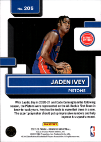 Jaden Ivey - Panini Donruss Rated Rookie 2022-23, Nr. 205 – Rookie Card