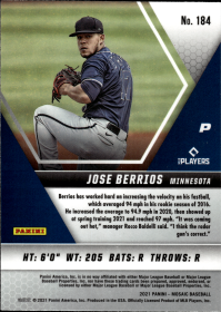 Jose Berrios - Panini Mosaic Base Set 2021, Nr. 184