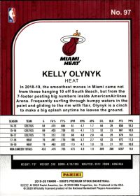 Kelly Olynyk - Panini Hoops Premium Stock Base Set 2019-20, Nr. 97