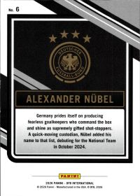 Alexander Nübel - Panini DFB International Base Set 2026, Nr. 6