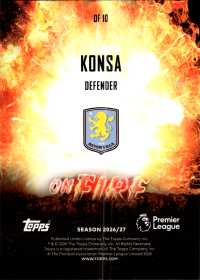 Ezri Konsa - Topps Flagship Premier League On Fire 2026-27, Nr. OF 10 – Insert