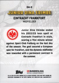 Junior Dina Ebimbe - Topps Bundesliga Jade Edition Dragonheart 2023-24, Nr. DH-9 – Insert