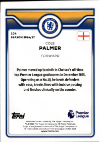 Cole Palmer - Topps Flagship Premier League Base Set 2026-27, Nr. 104