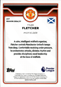 Tyler Fletcher - Topps Flagship Premier League Base Set 2026-27, Nr. 197 – Rookie Card