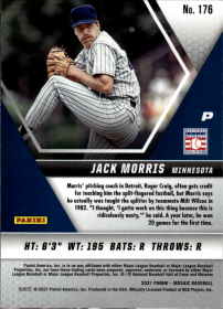 Jack Morris - Panini Mosaic Base Set 2021, Nr. 176