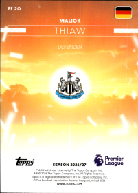 Malick Thiaw - Topps Flagship Premier League Flying the Flag 2026-27, Nr. FF 20 – Insert