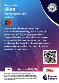 Bernardo Silva - Topps Match Attax Premier League Base Set 2025-26, Nr. 191