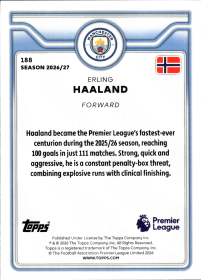 Erling Haaland - Topps Flagship Premier League Base Set 2026-27, Nr. 188